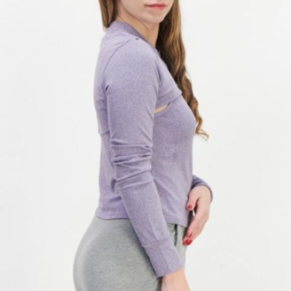 NWT Jason Wu Peached Top with Shrug Overlay MSRP $58 Lavender Purple - Picture 3 of 4